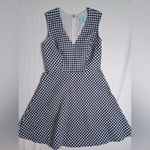 Draper James Blue and White Checker a line Dress size 4